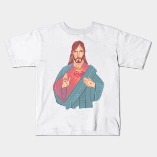 Jesus Christ Sacred Heart illustration Kids T-Shirt